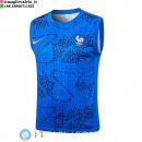 Senza Maniche Maglia Francia 2026 Blu