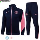 Giacca Set Completo Lunga Zip Barcellona 25-26 Blu Navy Rosa