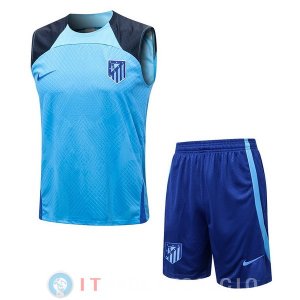 Senza Maniche Set Completo Maglia Atletico Madrid 2022/2023 Blu