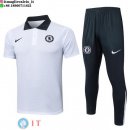 POLO Maglia Set Completo Chelsea 2025/2026 Bianco Nero