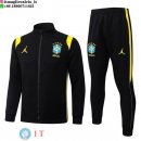 Giacca Full Zip e Pantaloni Allenamento Brasile 2026 Nero Giallo