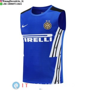 Senza Maniche Maglia Inter Milan 2025/2026 Blu Bianco Nero