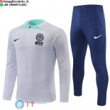 Felpa Da Allenamento Set Completo Inter Milan Giocatori 22-23 Bianco Blu