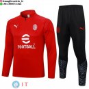 Felpa Da Allenamento Set Completo Bambino AC Milan 23-24 Rosso III Nero