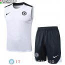 Senza Maniche Set Completo Maglia Chelsea 2025/2026 Bianco Nero