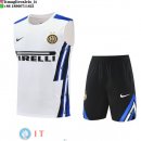 Senza Maniche Set Completo Maglia Inter Milan 2025/2026 Bianco Blu Nero