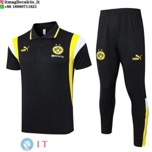 POLO Maglia Set Completo Borussia Dortmund 2023/2024 Nero Giallo