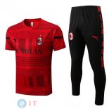 Formazione Set Completo Maglia AC Milan 2022/2023 Rosso I Nero