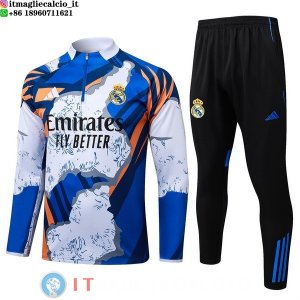 Felpa Da Allenamento Set Completo Real Madrid 25-26 Blu Bianco Nero