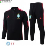 Tuta da Allenamento Bambino Brasile Mezza Cerniera 2026 Nero Rosa