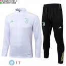 Felpa Da Allenamento Bambino Set Completo Juventus 25-26 Bianco Rosa Nero