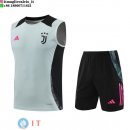 Senza Maniche Set Completo Maglia Juventus 2024/2025 Grigio Nero