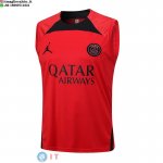 Senza Maniche Maglia Paris Saint Germain 2023/2024 Rosso Nero