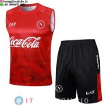 Senza Maniche Set Completo Maglia Napoli 2024/2025 Rosso Bianco Nero