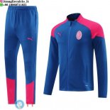 Giacca Lunga Zip Set Completo AC Milan 24-25 Blu Rosa