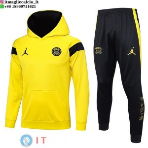 Giacca Felpa Cappuccio Set Completo Paris Saint Germain 23-24 Giallo Nero