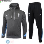 Giacca Felpa Cappuccio Set Completo Tottenham Hotspur 25-26 Grigio