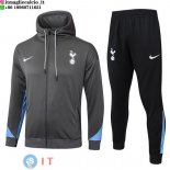 Giacca Felpa Cappuccio Set Completo Tottenham Hotspur 25-26 Grigio Giacca Felpa Cappuccio Set Completo Tottenham Hotspur 25-26 Grigio