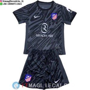 Maglia Set Completo Uomo Atletico Madrid Portiere 2024/2025 Nero