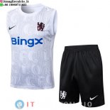 Senza Maniche Set Completo Maglia Chelsea 2025/2026 Bianco Blu Nero