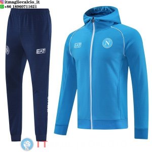 Giacca con Cappuccio e Zip Completa e Pantaloni Napoli 2025/2026 Blu