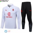 Felpa Da Allenamento Set Completo AC Milan 23-24 Bianco II Nero Rosso