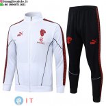 Giacca Full Zip e Pantaloni Allenamento AC Milan 25-26 Bianco Rosso Nero