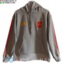 Felpa con Cappuccio Spagna 2026 Grigio Rosso