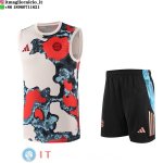 Senza Maniche Set Completo Maglia Bayern Monaco 2025/2026 Giallo Rosso Nero Senza Maniche Set Completo Maglia Bayern Monaco 2025/2026 Giallo Rosso Nero