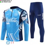 Felpa Da Allenamento Bambino Set Completo Napoli 24-25 Blu