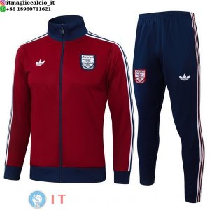 Giacca Set Completo Lunga Zip Arsenal 25-26 Borgogna Blu