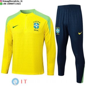 Felpa Da Allenamento Set Completo Brasile 2024 Giallo Blu Verde