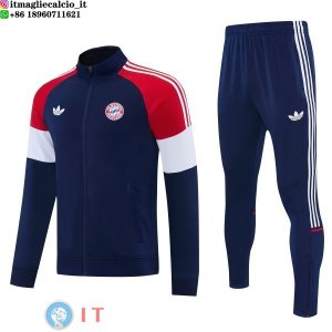 Giacca Set Completo Lunga Zip Bayern Monaco 26-27 Blu Rosso Bianco