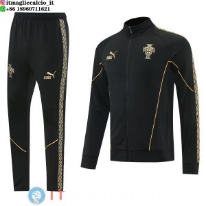 Giacca Full Zip e Pantaloni Allenamento Portogallo 2026 Nero I Giallo