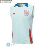 Senza Maniche Maglia Spagna 2024 Blu Senza Maniche Maglia Spagna 2024 Blu