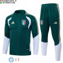 Giacca Set Completo Lunga Zip Italia 2026 Verde Bianco