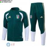 Giacca Set Completo Lunga Zip Italia 2026 Verde Bianco Giacca Set Completo Lunga Zip Italia 2026 Verde Bianco