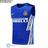 Senza Maniche Maglia Inter Milan 2025/2026 Blu Bianco Nero