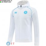 Giacca Con Cappuccio Full Zip Napoli 2025/2026 Bianco Blu