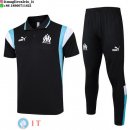 POLO Maglia Set Complet Marseille 2023/2024 Blu Navy Bianco