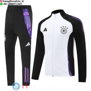 Giacca Set Completo Lunga Zip Germania 2025 Bianco Nero Purpureo