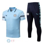 POLO Maglia Set Completo Manchester City 2022/2023 Blu Luce POLO Maglia Set Completo Manchester City 2022/2023 Blu Luce