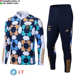 Felpa Da Allenamento Set Completo Bambino Algeria 2023 Bianco Blu