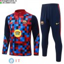 Tuta da Allenamento Bambino Barcellona Mezza Cerniera 26-27 Rosso Blu Navy
