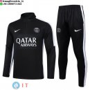 Felpa Da Allenamento Set Completo PSG 23-24 Nero Bianco
