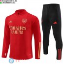 Felpa Da Allenamento Bambino Set Completo Arsenal 23-24 Rosso Nero