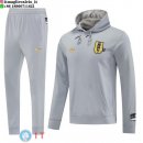 Giacca Felpa Cappuccio Set Completo Manchester United 24-25 Grigio