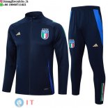 Giacca Set Completo Lunga Zip Italia 2024 Blu I Navy