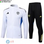 Giacca Lunga Zip Set Completo Manchester United 25-26 Bianco Blu Nero Giacca Lunga Zip Set Completo Manchester United 25-26 Bianco Blu Nero