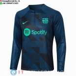 Felpa Da Allenamento Barcellona 23-24 Blu Navy Verde